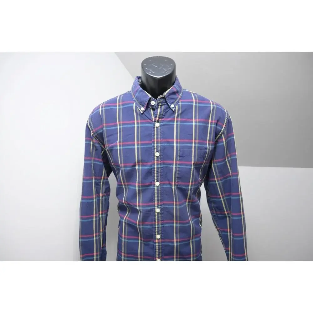 J Crew Dress Shirt Plaid Casual Button‎ Up Long Sleeve Mens Size Large